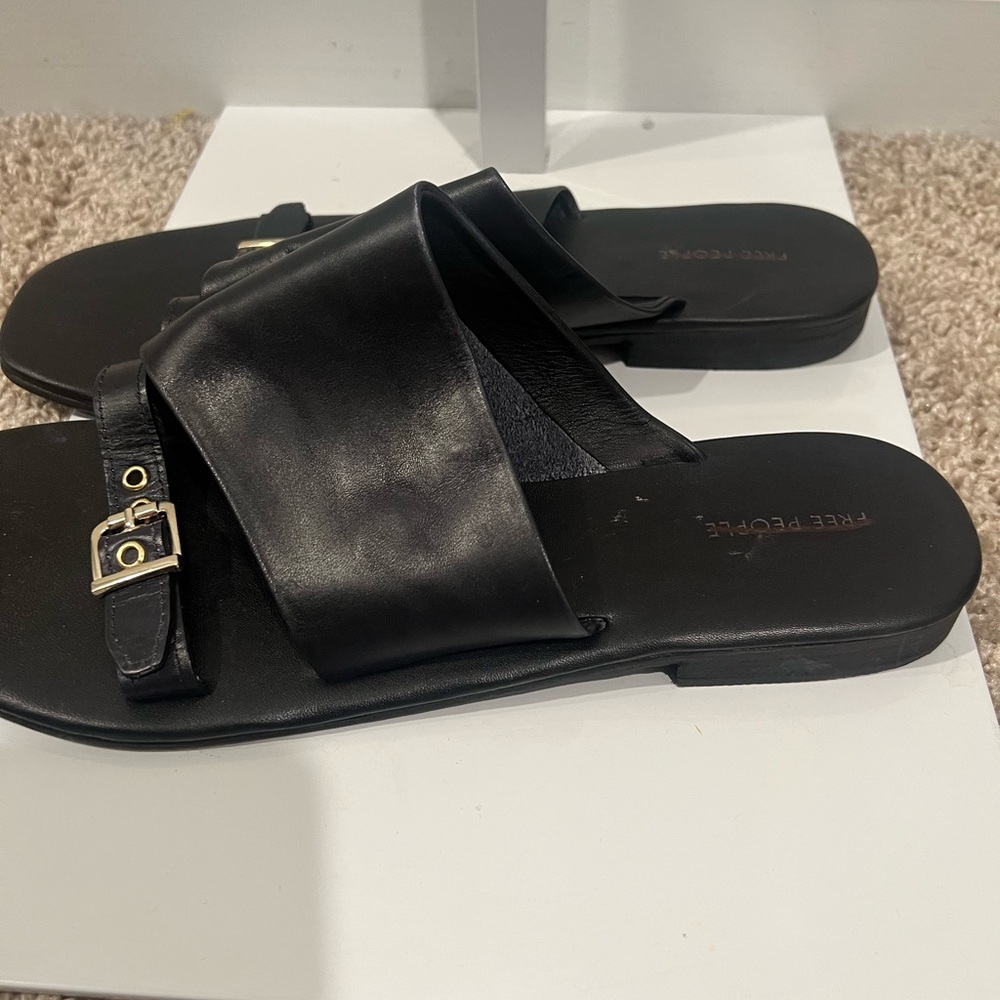 Free People Mila Minimal Flat Sandals Size 10 - Picture 3 of 4